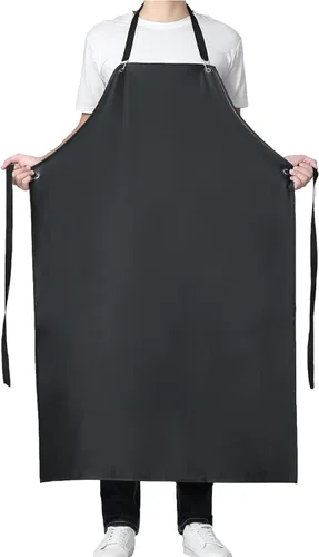 Miniatura 2 de Delantal impermeable de vinilo de goma, 43' para lavavajillas/cocina, resistente a químicos MD006-Negrorojo Rojo- negro