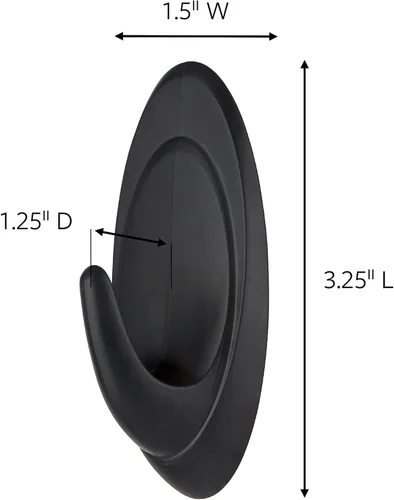 Miniatura 2 de Ganchos Command, Negro, Capacidad de 3 libras Exterior Tiras Resistentes al Agua 2 Ganchos 4 Tiras Sin Daños