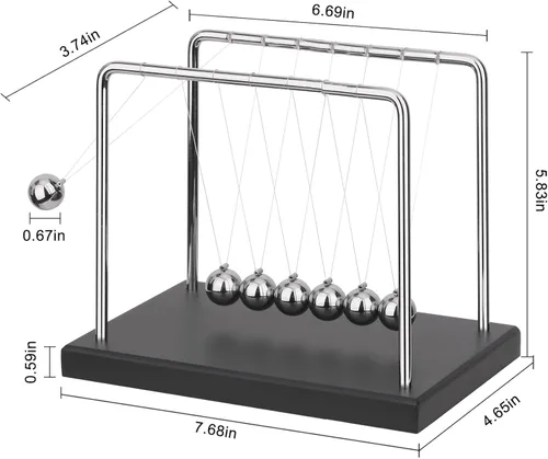 Miniatura 2 de QLKUNLA Newtons Cradle - Bolas de equilibrio de ciencia y física, juguete de movimiento cinético para decoración de escritorio, para el hogar