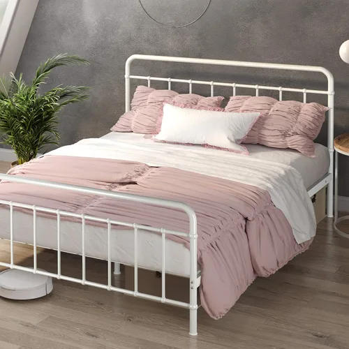 Miniatura 15 de Zinus Leonardo - Marco de cama de plataforma de metal, cabecero y estribo estilo victoriano, base de cama resistente, amplio espacio debajo