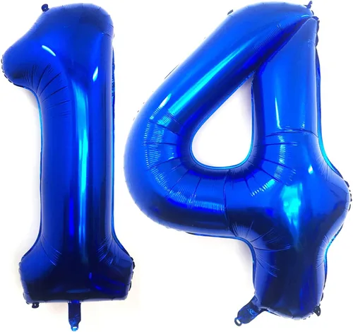 Miniatura 15 de Globos gigantes de 40 pulgadas, color azul marino, gigantes, gigantes, gigantes, enormes de aluminio de 12 o 21, globos digitales de número de Azul