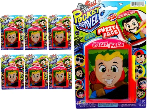 JA-RU Juguete magnético de viaje de bolsillo (paquete de 6) - Divertidos diseños de barba y cabello - Juegos de viaje magnéticos para niños, juguete