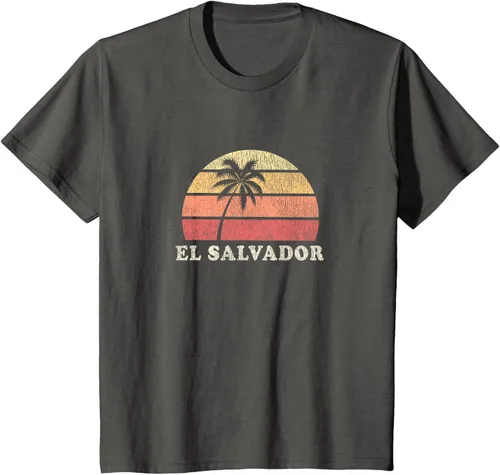 Miniatura 41 de El Salvador Vintage 70s Retro Throwback Design Camiseta, Azul