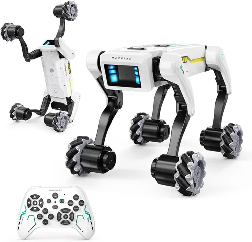 Miniatura 10 de Kit de perro robot 3 en 1 con ruedas, más de 30 acciones biónicas, voz y control remoto, movimientos programables, batería recargable, juguete