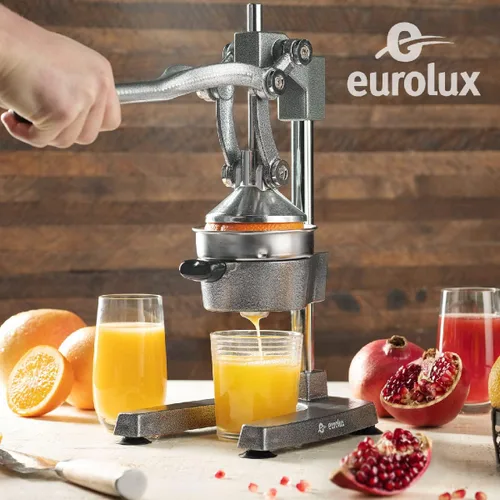 Miniatura 2 de Eurolux Exprimidor de cítricos de hierro fundido Prensa manual extra grande de grado comercial Exprimidor de sobremesa resistente para jugo