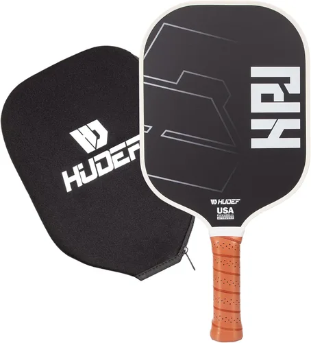 HUDEF Juego de Paletas de Pickleball USAPA: Núcleo de Panal de Grafito y Fibra de Vidrio, 4 Pelotas para Exteriores, Bolsa de Transporte de Cuero PU