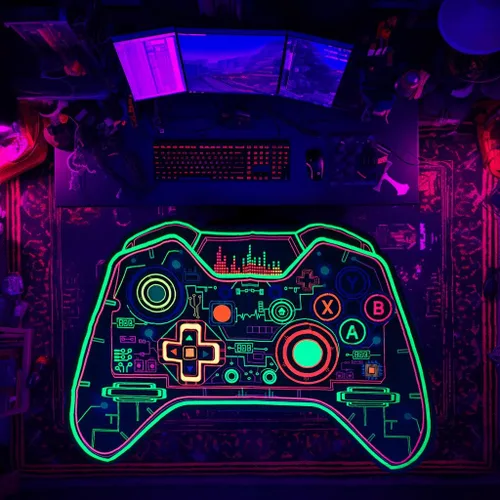 Alfombra de juegos para adolescentes y niños, alfombra de jugadores que brilla en la luz negra, alfombra antideslizante para habitación de niños,