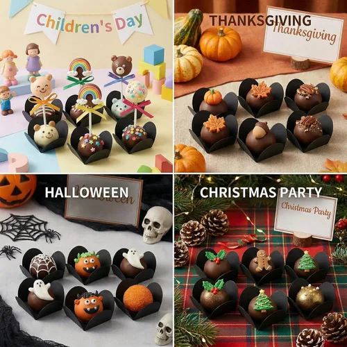 Miniatura 2 de DOITOOL Papel de envoltura de trufas, 200 piezas de papel de chocolate, forros de trufas de caramelos, envoltorios para magdalenas para cumpleaños