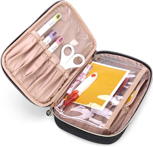Miniatura 2 de Yarwo Estuche de transporte compatible con el juego de herramientas Cricut, bolsa organizadora de accesorios para bolígrafos de manualidades y Negro