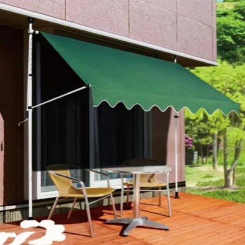 Miniatura 12 de toldo retráctil para patio exterior, toldos de patio para sombra y lluvia, toldo retráctil manual para patio, toldos portátiles de 13.12 pies, beige