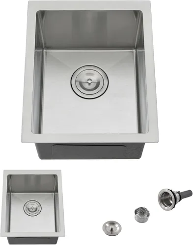 Miniatura 13 de Fregadero de cocina de montaje inferior de 22 pulgadas, fregadero de acero inoxidable de montaje inferior de 22 x 16 pulgadas, calibre 18, hecho a
