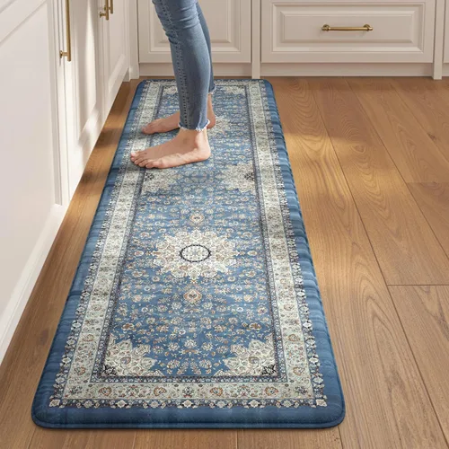 Miniatura 25 de Collive Alfombras y Tapetes Boho para Cocina 2 PIEZAS Alfombra Antifatiga Acolchada, Juego de 2 Alfombras de Cocina Impermeables Antideslizantes