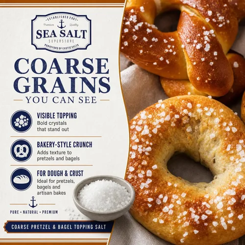 Miniatura 2 de Sal marina gruesa para pretzels, para pretzels suaves, sal resistente al calor para bagels y pretzels suaves, totalmente natural para hornear, bolsa