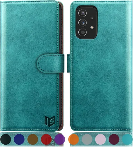 Miniatura 7 de SUANPOT Funda de piel tipo cartera para Samsung Galaxy A53 5G con tarjetero RFID para tarjetas de crédito Flip Folio Book Funda a prueba de golpes