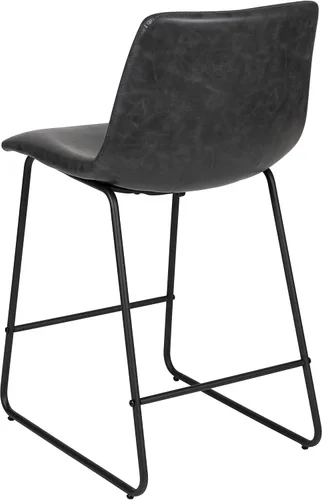 Miniatura 6 de Flash Furniture LeatherSoft Taburetes de altura de mostrador, gris, 2 piezas (2ETER1834524GY)
