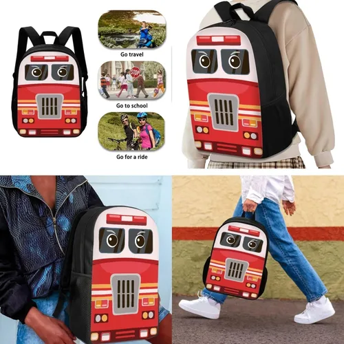 Miniatura 90 de HUGS IDEA Juego de 3 bolsas escolares con aislamiento térmico para el almuerzo, estuche para lápices