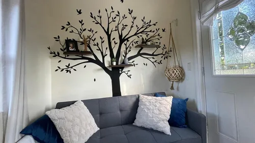Miniatura 3 de Lskoo - calcomanías, foto familiar de árbol para pared, como ramas, calcomanía de vinilo para pared, marco para foto de decoración, adhesivo