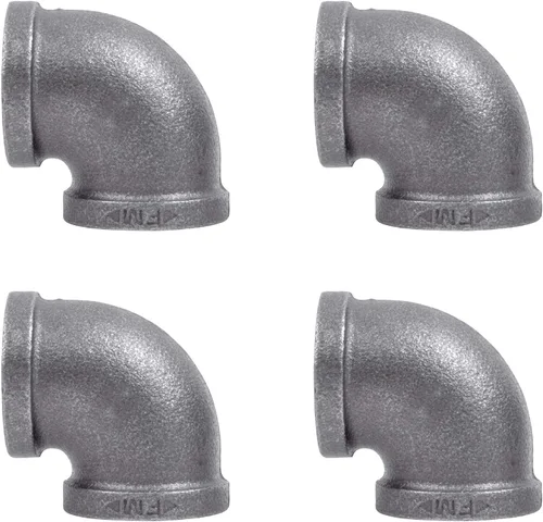 Miniatura 10 de PIPE DECOR - Brida de piso cuadrada de 1 pulgada, paquete de 4 unidades, hierro maleable, compatible con tubos de plomería de acero negro de un