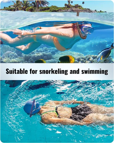 Miniatura 6 de WSTOO Adults Diving Snorkel Breathing Tube Silicone Flexible Foldable Snorkel Anti-Drop for Freediving Swim Training,Diving and Scuba Diving,Easy to