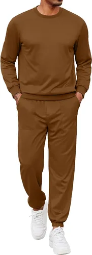 Miniatura 87 de COOFANDY Conjunto deportivo de 2 piezas para hombre, sudadera de manga larga, sin botones, para deportes, casual, fitness, trotar