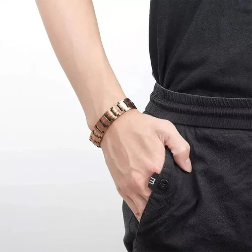 Miniatura 6 de Copper Bracelet for Men Copper Magnetic Bracelet Elegant 99.99% Solid Copper Bracelets with Double-Row Strong Magnets,Magnetic Jewelry