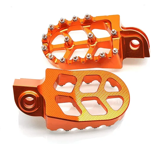 Miniatura 4 de MZS Estriberas para Moto de Cross, 2001-2018 Estribo de Motocicleta Adventure MX Pedal CNC Naranja Compatible con Modelos 65 85 125 150 200 250 300