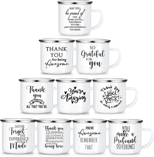 Miniatura 10 de Norme 10 tazas de regalo de agradecimiento, regalos de agradecimiento a los empleados, a granel para la semana del profesor, enfermera, 12 onzas