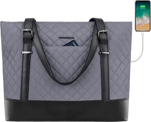 Bolsa de mano para laptop KROSER para mujeres, bolso para maestra, bolso para computadora de 15.6 pulgadas, maletín de trabajo, bolso de hombro