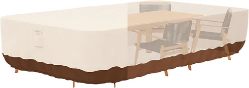 Miniatura 8 de Tuyeho Funda para muebles de patio, 48 x 28 x 13 pulgadas, tela Oxford duradera y resistente, para exteriores, rectangular, impermeable y resistente