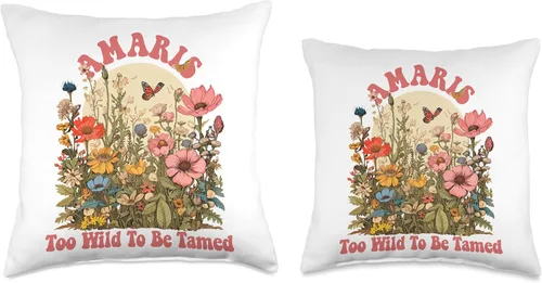 Miniatura 3 de Wildflower Gift For Women Gift For AMARIS Linda almohada retro con nombre Amaris de flores silvestres para niñas, 16 x 16 pulgadas, multicolor