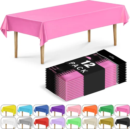 Miniatura 53 de DecorRack 2 Manteles rectangulares de plástico libres de BPA, 54 x 108 pulgadas, mantel de mesa para comedor, mantel rectangular para fiestas