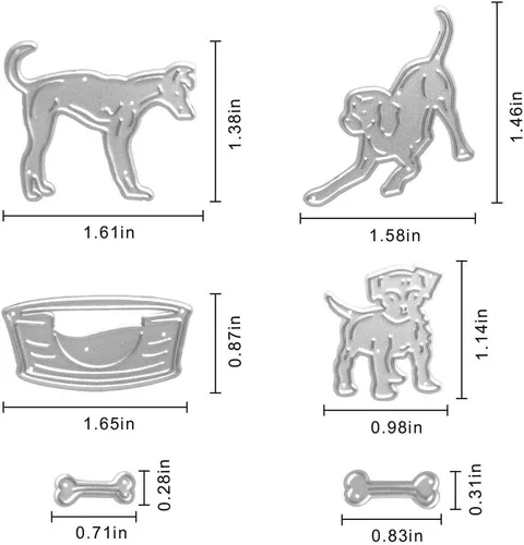 Miniatura 2 de Troqueles de gatos y perros para hacer tarjetas de álbumes de recortes, troqueles de corte de metal de animales para mascotas, troqueles de hueso