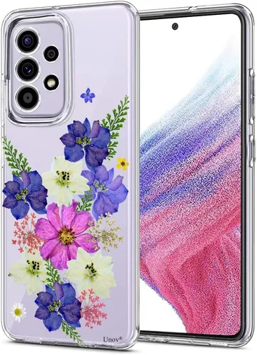 Miniatura 11 de Unov Funda diseñada para Galaxy A53 5G, funda transparente con [patrón antideslizante en relieve], protección delgada a prueba de golpes