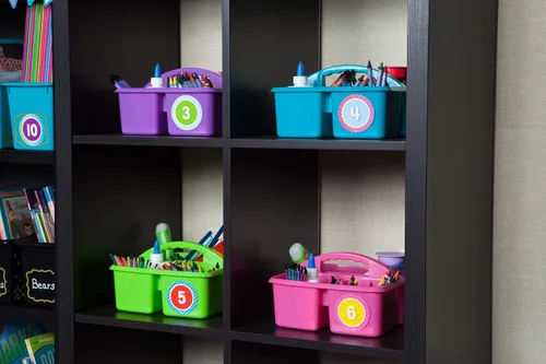 Miniatura 2 de Teacher Created Resources Paquete de 6 unidades de almacenamiento de plástico portátil morado para aulas, habitación de niños y organización
