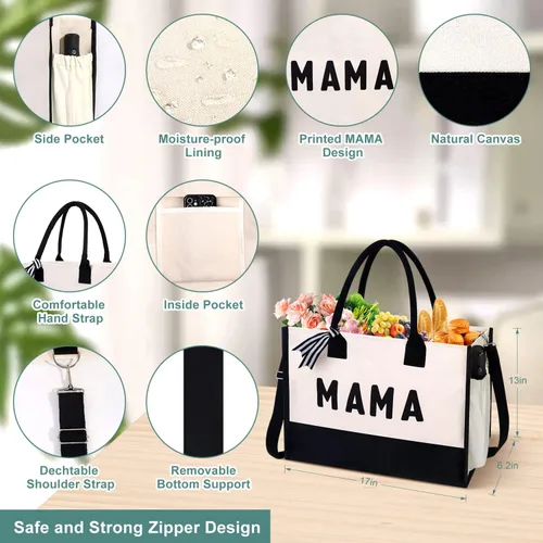 Miniatura 4 de Extrogif MAMA - Bolsa de mano para el día de la madre, regalos para la nueva mamá, mujeres embarazadas, bolsa de hospital esenciales para el parto