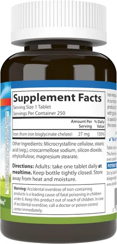 Miniatura 2 de Carlson Labs Hierro quelado 27mg, 250 tabletas