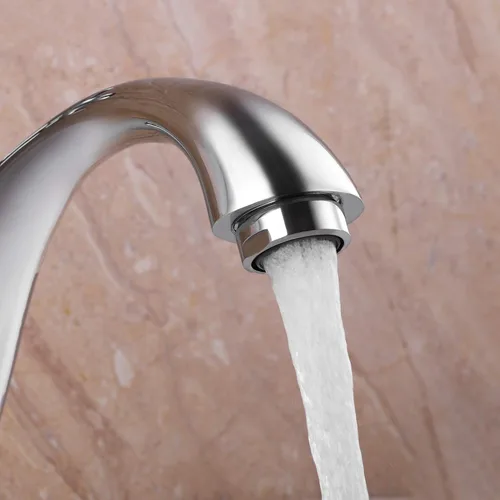 Miniatura 4 de SKOWLL Grifo de agua fría de una sola manija, grifo de fregadero de baño de montaje en cubierta de cromo pulido, grifo de lavabo de tocador de baño
