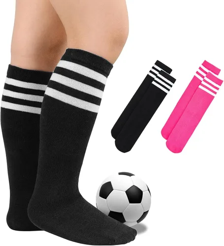 Miniatura 38 de Century Star Calcetines de fútbol de algodón para niños y jóvenes, calcetines de tubo suave, hasta la rodilla, calcetines deportivos largos