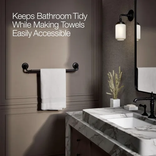 Miniatura 3 de Kohler 72568-BL Artifacts® - Toallero (24 pulgadas), color negro mate