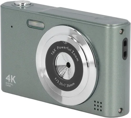 Miniatura 5 de Cámara digital HD vintage 4K 2.4 pulgadas 48MP 16X zoom sin vibración para fotografía, grabación de video, viajes (verde)