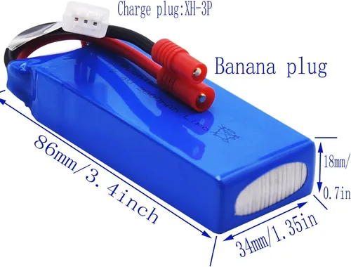 Miniatura 4 de Batería y cargado con conector plátano Blomiky, 2 uds, 7.4 V, 2000 mAh, para SYMA X8C X8W X8G X8HD X8HW X8HG 506HG JXD 506G Holy HS300 HS400