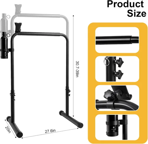 Miniatura 2 de Accesorio de barra de mango para almohadilla para caminar solo con teléfono y portavasos - Compatible con cintas de correr de 25.5 pulgadas de ancho