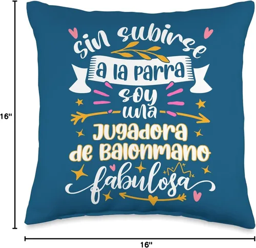 Miniatura 4 de Regalo Original Para Jugadora de Balonmano Regalos Jugadora de Balonmano Fabulosa Divertido Mujer Balonmanista - Almohada (16 x 16 pulgadas)