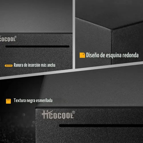 Miniatura 3 de hicocool Alcancía para adultos debe romperse para abrir, alcancía de acero inoxidable para adultos para dinero real, banco de dinero de metal Negro