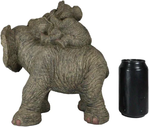 Miniatura 8 de Ebros - Estatua de elefante de vida silvestre y 2 terneros a cuestas, 10.5 pulgadas de alto, resina de safari, elefantes, escultura familiar