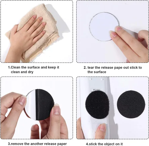 Miniatura 4 de WILLBOND 24 pares de parches de árbitro de 1 pulgada con puntos negros autoadhesivos redondos de doble cara de gancho y bucle, cinta adhesiva