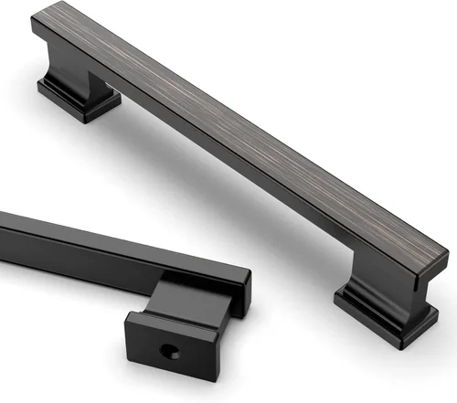 Miniatura 38 de Asidrama - Paquete de 6 manijas de gabinete de cocina color latón cepillado de 3.75 pulgadas (96mm), tiradores para gabinete, accesorios