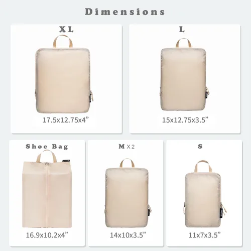 Miniatura 138 de BAGAIL 4 Set/6 Set Ultraligero Compresión Embalaje Cubos Organizador de Embalaje para Accesorios de Viaje Equipaje Maleta Mochila