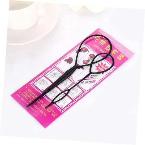 Miniatura 7 de Beavorty 2 agujas de pelo elásticas de 7.08 pulgadas para trenzas de ganchillo, herramienta de peluquería para cola de caballo, accesorios