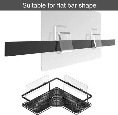 Miniatura 2 de Estante de ducha adhesivo de repuesto para cesta organizadora de esquina de baño, sin taladrar para estantes de cocina y soporte para jabón, paquete